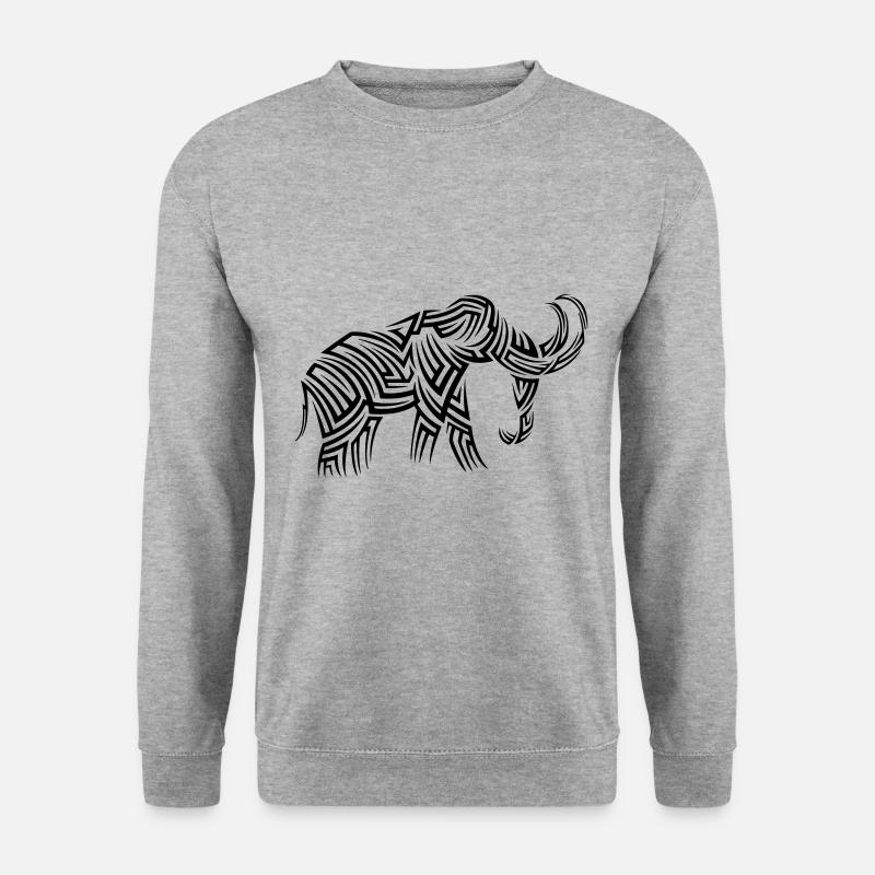 Mammut Tribal Tattoo - Unisex Pullover - Weißgrau meliert