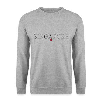 Ich liebe Singapur - Unisex Pullover - Weißgrau meliert - Vorne - Alina (178cm) & Michal (187cm)