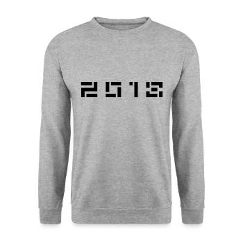Année de naissance Anniversaire Né en - Fabriqué en 2018 - Sweat-shirt Unisexe - gris chiné - Devant - Alina (178cm) & Michal (187cm)
