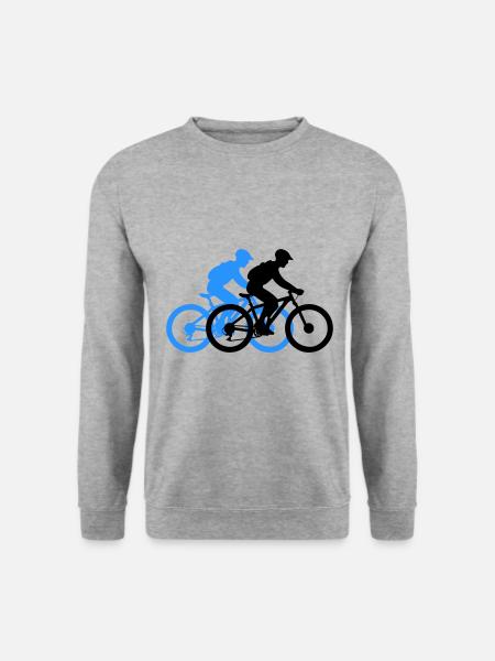 Mountain Bike Bicycle Man Silhouette - Unisex Sweatshirt - salt & pepper