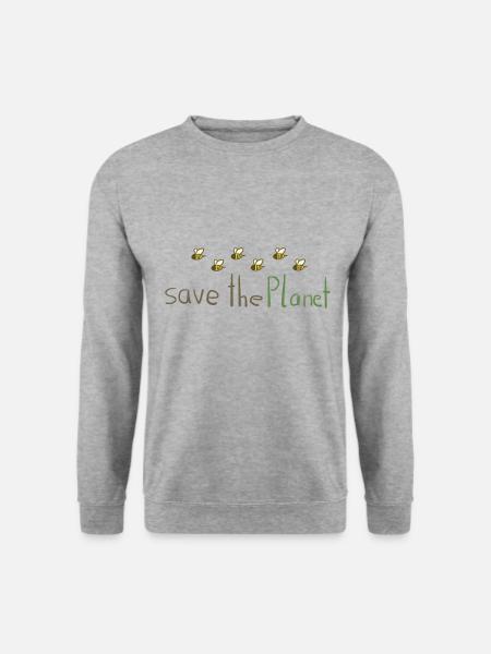 sauver la planète abeilles conservation de la nature protection du climat - Sweat-shirt Unisexe - gris chiné