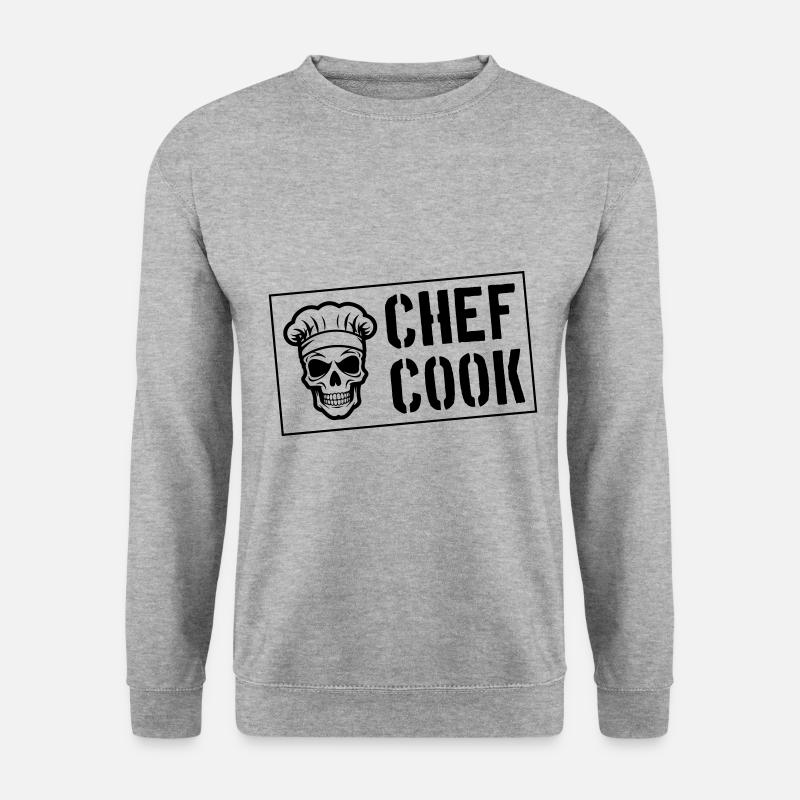 Chef Skull Chef - Sweat-shirt Unisexe - gris chiné