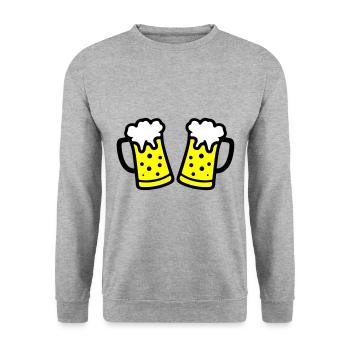 Chope de bière symbole de bière - Sweat-shirt Unisexe - gris chiné - Devant - Alina (178cm) & Michal (187cm)