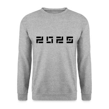 Geburtsjahr Geburtstag Born In - Made in 2025 - Unisex Pullover - Weißgrau meliert - Vorne - Alina (178cm) & Michal (187cm)