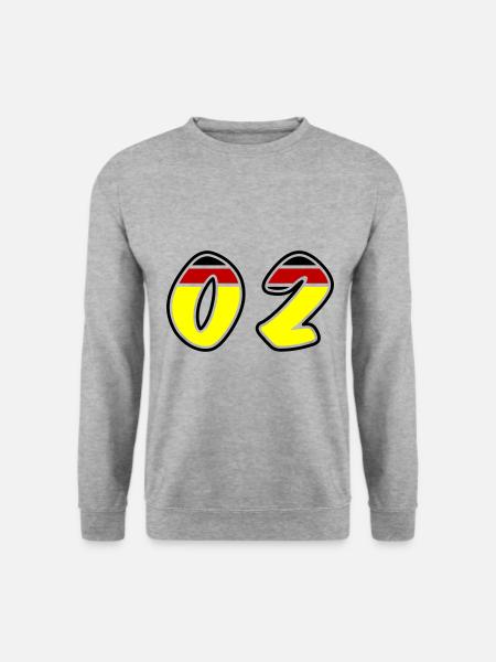 2 Zahl symbol Germany - Unisex Pullover - Weißgrau meliert