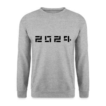 Année de naissance Anniversaire Né en - Fabriqué en 2024 - Sweat-shirt Unisexe - gris chiné - Devant - Alina (178cm) & Michal (187cm)