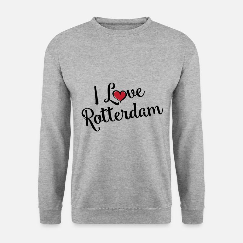I Love Rotterdam - Unisex Pullover - Weißgrau meliert