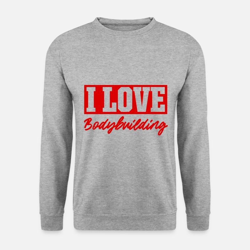 Ich liebe Bodybuilding - Unisex Pullover - Weißgrau meliert