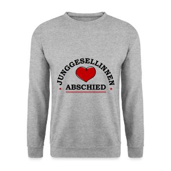 Junggesellinnen Abschied Jga - Unisex Pullover - Weißgrau meliert - Vorne - Alina (178cm) & Michal (187cm)