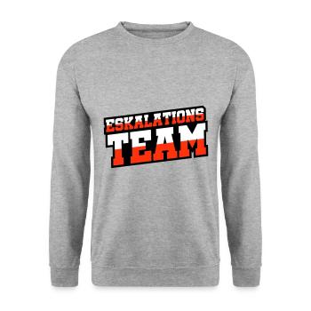 Eskalations Team - Unisex Pullover - Weißgrau meliert - Vorne - Alina (178cm) & Michal (187cm)