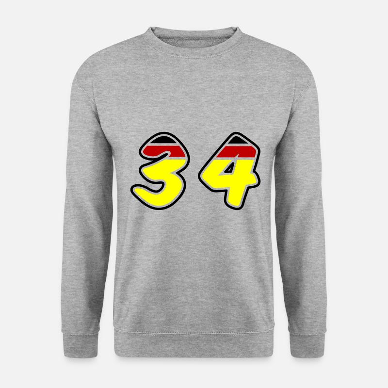 34 Zahl symbol Germany - Unisex Pullover - Weißgrau meliert