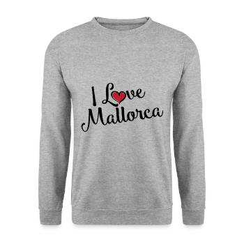 I Love Mallorca - Unisex Pullover - Weißgrau meliert - Vorne - Alina (178cm) & Michal (187cm)