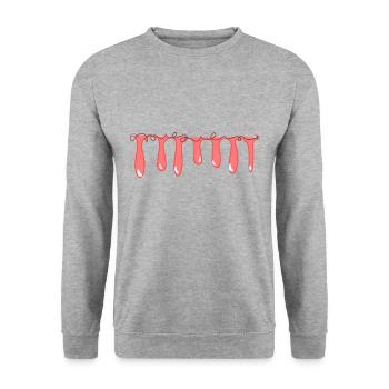 linie rot schleim muster strich - Unisex Pullover - Weißgrau meliert - Vorne - Alina (178cm) & Michal (187cm)