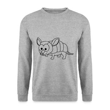 Armadillo Comic Animal - Unisex Sweatshirt - salt & pepper - Front - Alina (178cm) & Michal (187cm)