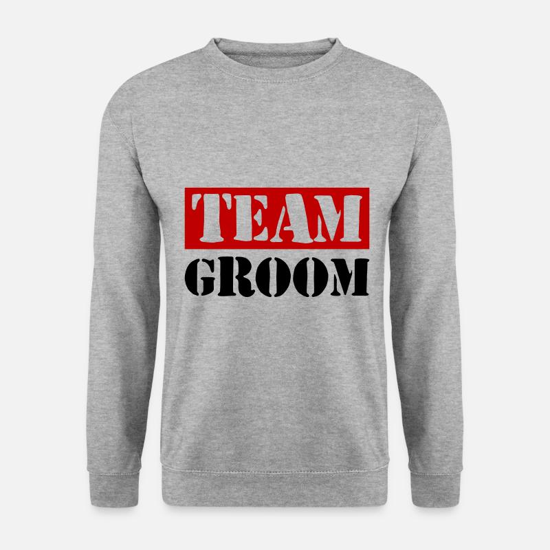 Team Groom Hochzeit Spruch - Unisex Pullover - Weißgrau meliert