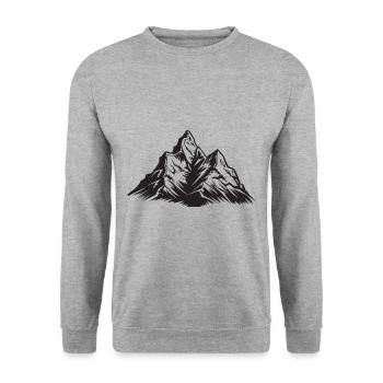 Mountains Symbol - Unisex Pullover - Weißgrau meliert - Vorne - Alina (178cm) & Michal (187cm)