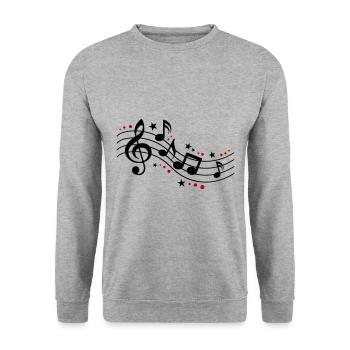 Musical Notes Symbols Music - Unisex Sweatshirt - salt & pepper - Front - Alina (178cm) & Michal (187cm)