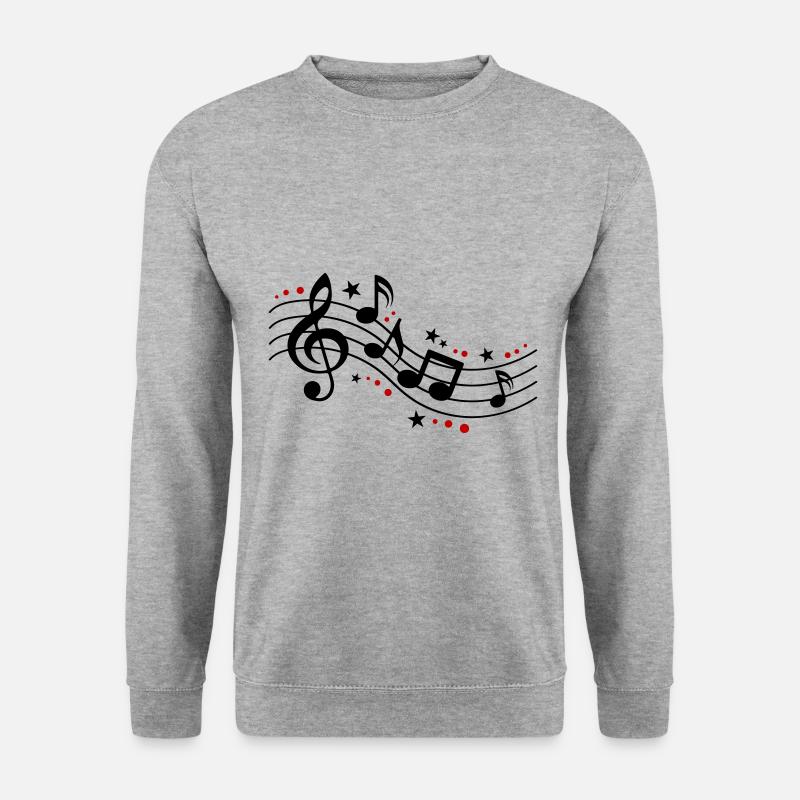 Musiknoten Symbole Musik - Unisex Pullover - Weißgrau meliert