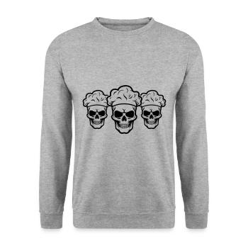 Chef Skeleton - Unisex Sweatshirt - salt & pepper - Front - Alina (178cm) & Michal (187cm)