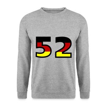 52 Numéro Allemagne Jersey - Sweat-shirt Unisexe - gris chiné - Devant - Alina (178cm) & Michal (187cm)