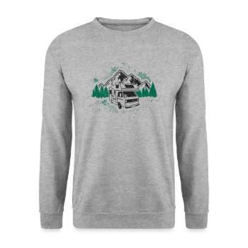 Vacances en camping-car - Sweat-shirt Unisexe - gris chiné - Devant - Alina (178cm) & Michal (187cm)