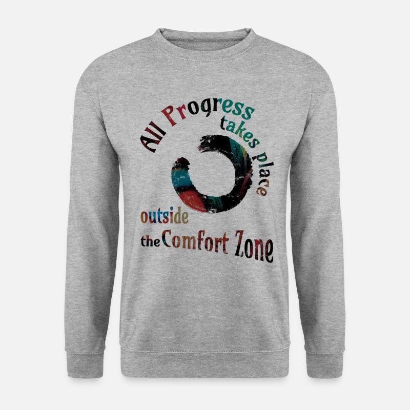 all progress enso dark Kopie - Unisex Pullover - Weißgrau meliert