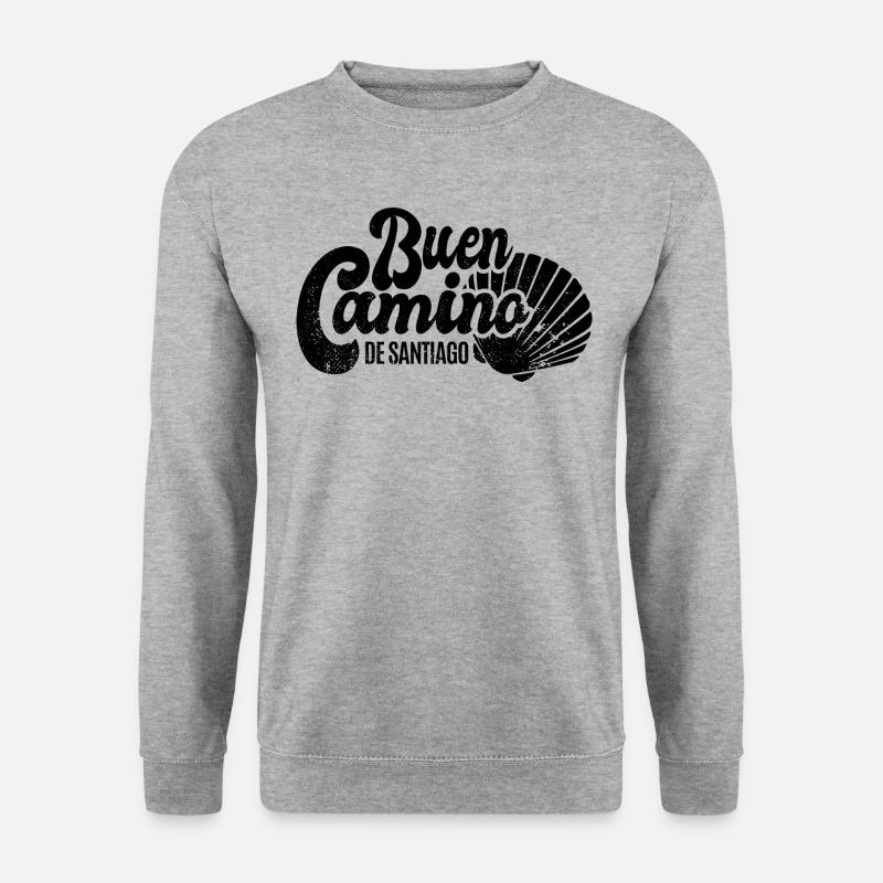 Buen Camino - Jakobsweg - Pilgertour - Santiago - Unisex Pullover - Weißgrau meliert
