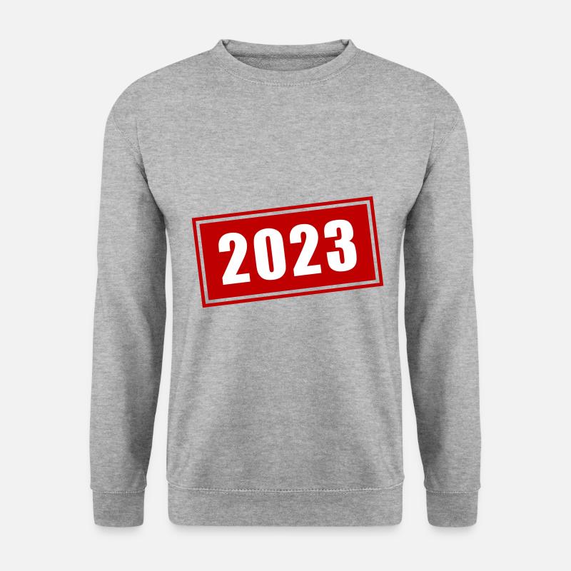 2023 Jahr - Unisex Pullover - Weißgrau meliert