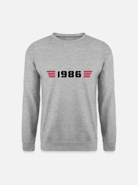 Année de naissance Anniversaire Né en - Fabriqué en 1986 - Sweat-shirt Unisexe - gris chiné