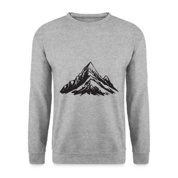 Mountains Symbol Mountaineering - Unisex Sweatshirt - salt & pepper - Front - Alina (178cm) & Michal (187cm)