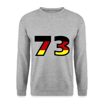 73 Numéro Allemagne Jersey - Sweat-shirt Unisexe - gris chiné - Devant - Alina (178cm) & Michal (187cm)