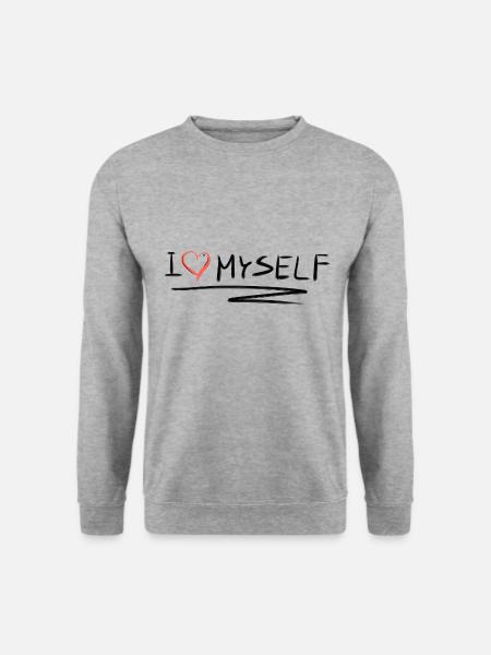 ich liebe mich selbstliebe herz - Unisex Pullover - Weißgrau meliert