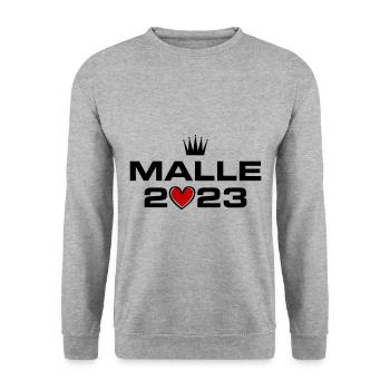 Malle 2023 Heart - Unisex Sweatshirt - salt & pepper - Front - Alina (178cm) & Michal (187cm)