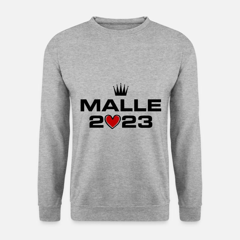 Malle 2023 Herz - Unisex Pullover - Weißgrau meliert