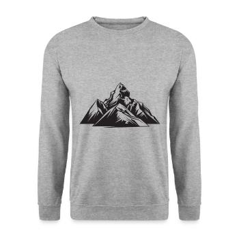 Mountains Alps Silhouette - Unisex Sweatshirt - salt & pepper - Front - Alina (178cm) & Michal (187cm)