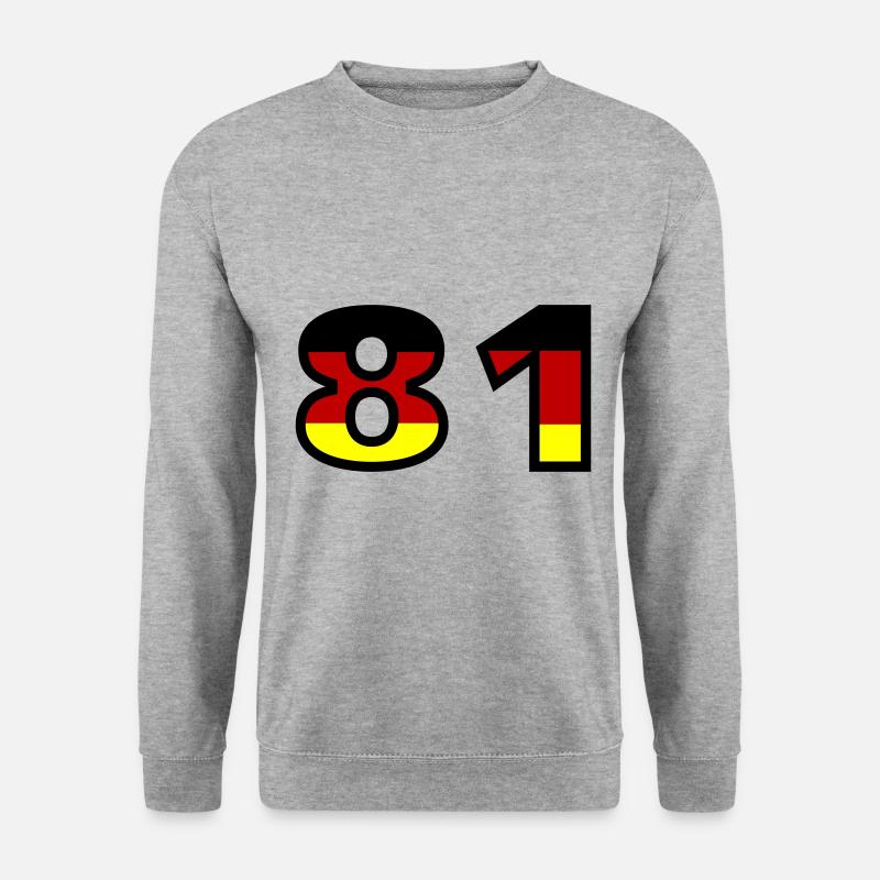 81 Zahl Deutschland Trikot - Unisex Pullover - Weißgrau meliert