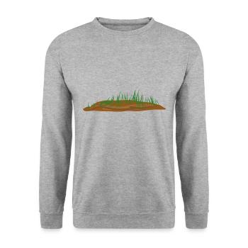erde boden grass symbol landschaft - Unisex Pullover - Weißgrau meliert - Vorne - Alina (178cm) & Michal (187cm)