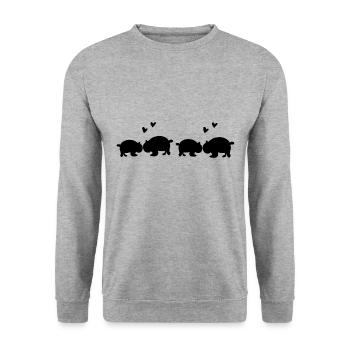 Panda Pattern Animal Love Animals Line - Unisex Sweatshirt - salt & pepper - Front - Alina (178cm) & Michal (187cm)