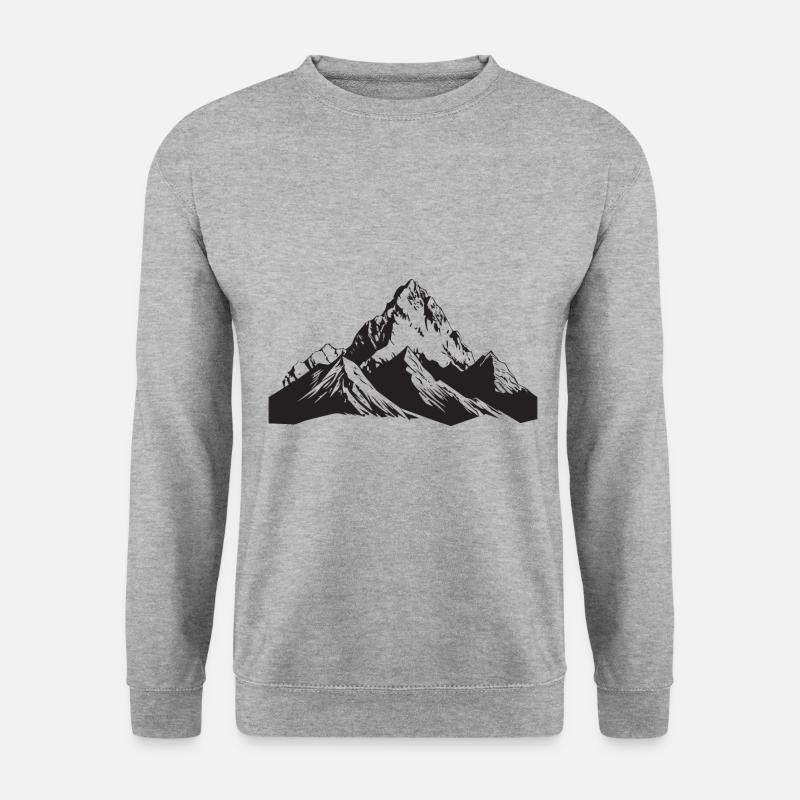 Berge Bergsteiger Symbol - Unisex Pullover - Weißgrau meliert