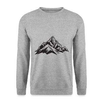 Alps Mountains Symbol - Unisex Sweatshirt - salt & pepper - Front - Alina (178cm) & Michal (187cm)