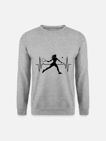 Tennis Player Pulse Frequency - Unisex Sweatshirt - salt & pepper
