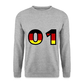 1 Number Germany Jersey - Unisex Sweatshirt - salt & pepper - Front - Alina (178cm) & Michal (187cm)
