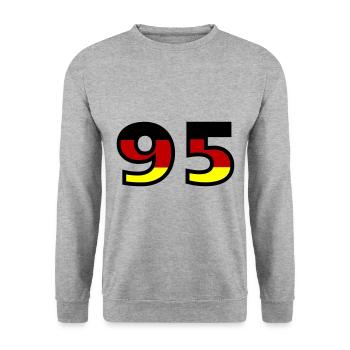 Maillot Allemagne numéro 95 - Sweat-shirt Unisexe - gris chiné - Devant - Alina (178cm) & Michal (187cm)