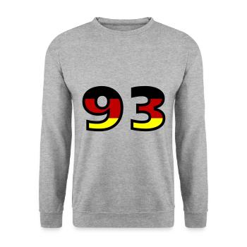 93 Numéro Allemagne Jersey - Sweat-shirt Unisexe - gris chiné - Devant - Alina (178cm) & Michal (187cm)