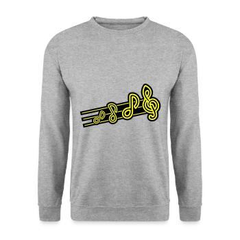 Music Symbol Clef - Unisex Sweatshirt - salt & pepper - Front - Alina (178cm) & Michal (187cm)