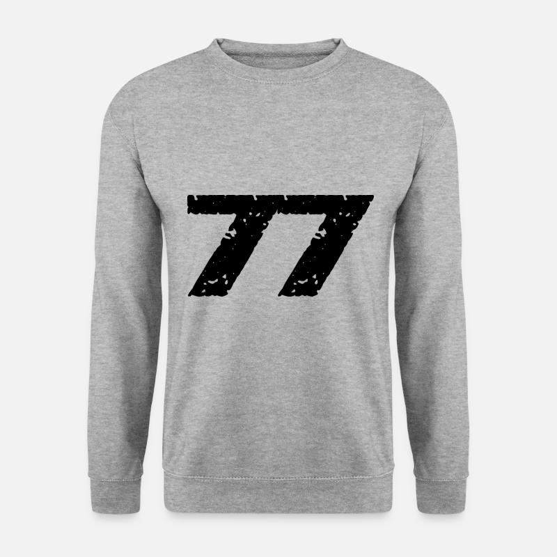 77 Zahl Trikot - Unisex Pullover - Weißgrau meliert