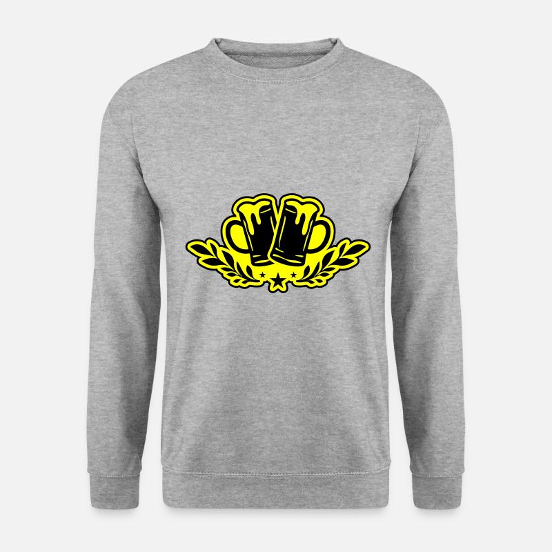 Bierglas Bierkrug Bier - Unisex Pullover - Weißgrau meliert