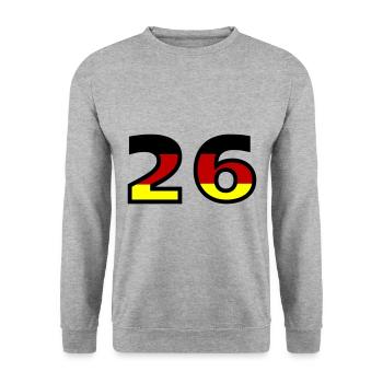 26 Number Germany Jersey - Unisex Sweatshirt - salt & pepper - Front - Alina (178cm) & Michal (187cm)