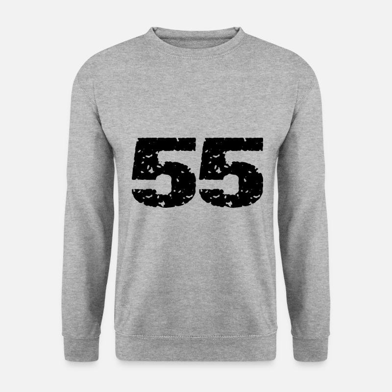 55 Zahl Trikot - Unisex Pullover - Weißgrau meliert