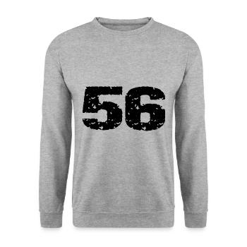 56 Number jersey - Unisex Sweatshirt - salt & pepper - Front - Alina (178cm) & Michal (187cm)